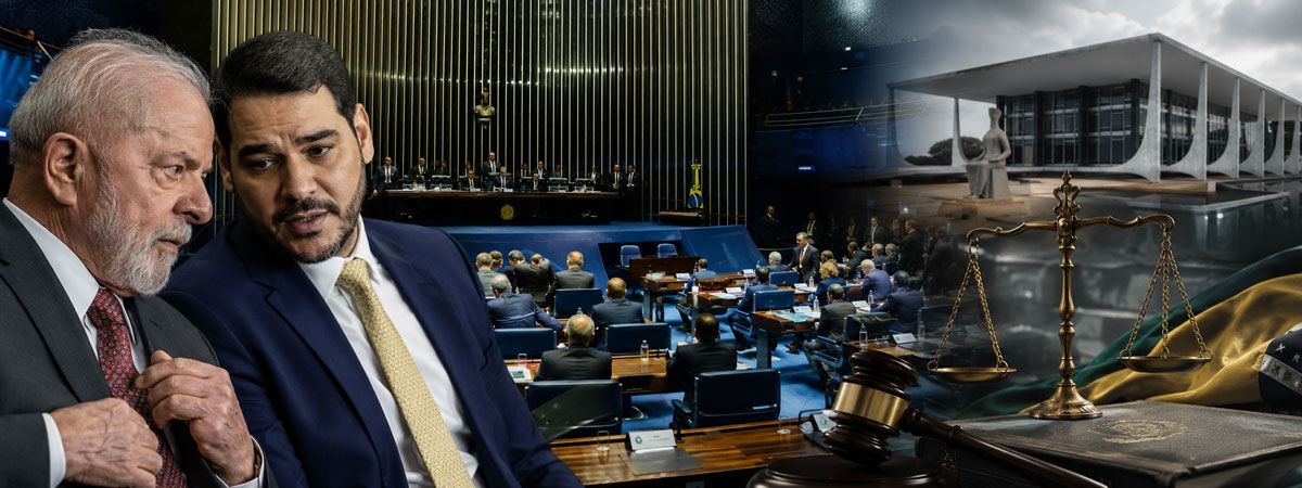 Senado, STF e poder político em tensão pela independência democrática.